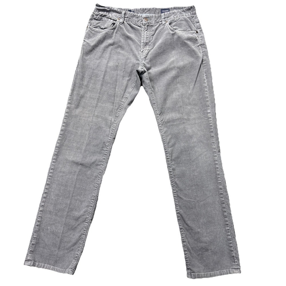 7 Diamonds Corduroy Pants Mens 34x33 Clifton Slim Straight 5 Pocket Gray Stretch